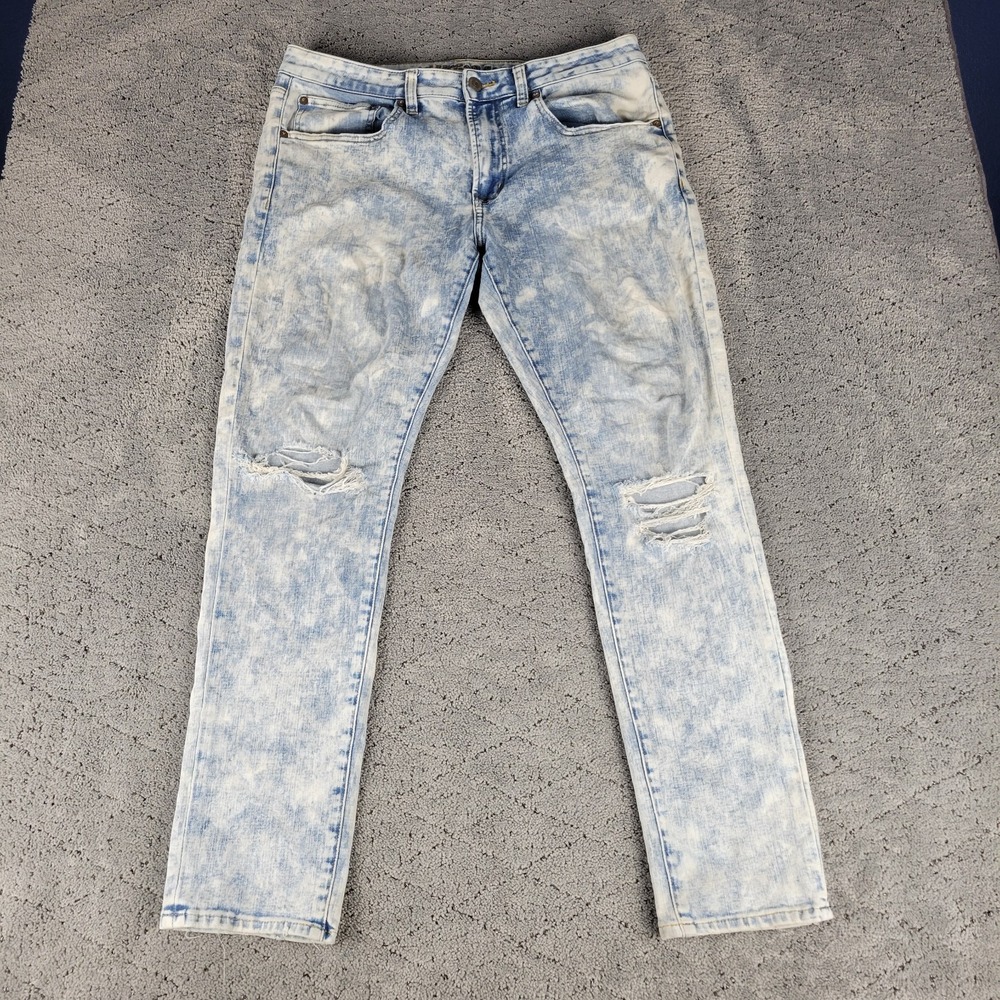 American Eagle Jeans Mens 34x30 Blue Slim Taper Distressed Ripped Stretch Flex